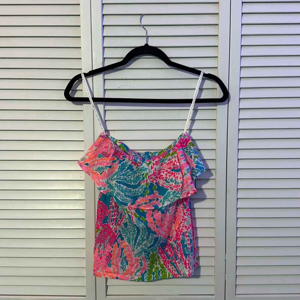 NWT Lily Pulitzer wakely top turquoise let’s cha-cha XS